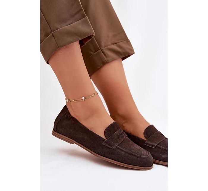 Mokasiny z Semiše Čokoládové model 22100814 - VINCEZA Mokasiny z Semiše Čokoládové model 22100814 - VINCEZA