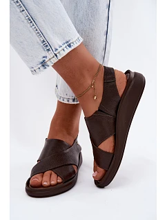 Zazoo 40392 Kožené dámské sandály čokoládové