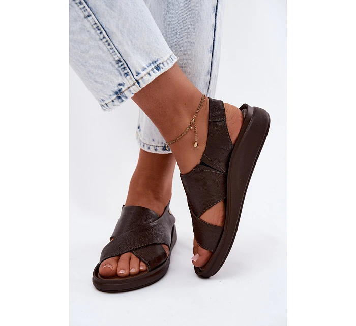 Zazoo 40392 Kožené dámské sandály čokoládové