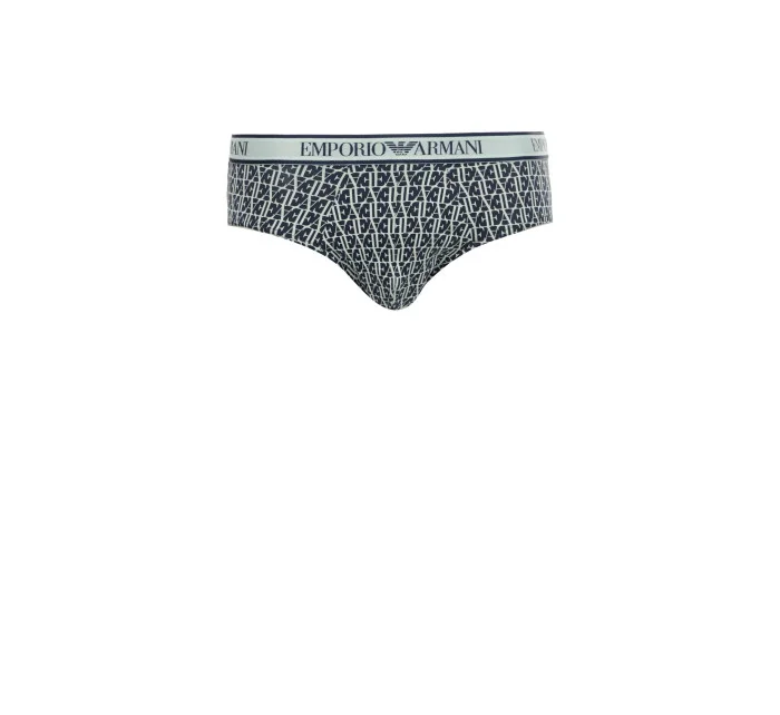 Pánské slipy 3Pack  tm. modré se zelenou  model 19908021 - Emporio Armani