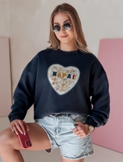Dámská oversize mikina se srdcem námořnická modrá Dstreet model 21988117 - FashionStreet