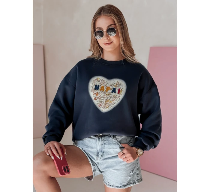 Dámská oversize mikina se srdcem SERDUCHOVA navy blue FashionStreet BY1439