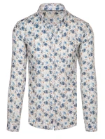 Pánská květinová bílá košile FashionStreet DX2634