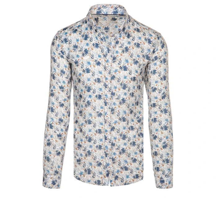 Pánská květinová bílá košile FashionStreet DX2634