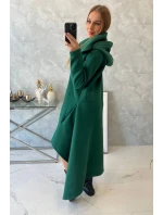 Zateplené šaty s delšími boky tmavě zelené Zateplené šaty s delšími boky tmavě zelené
