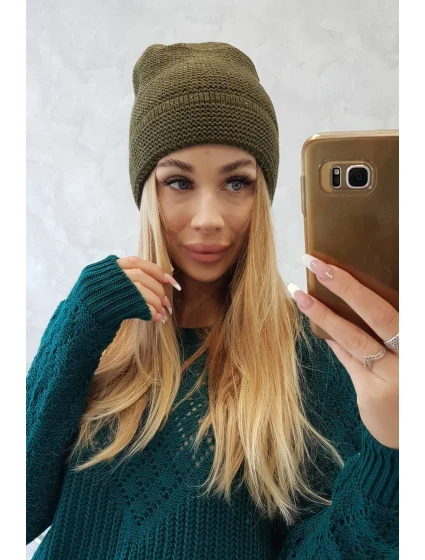 model 18750025 khaki čepice z mohéru - K-Fashion model 18750025 khaki čepice z mohéru - K-Fashion