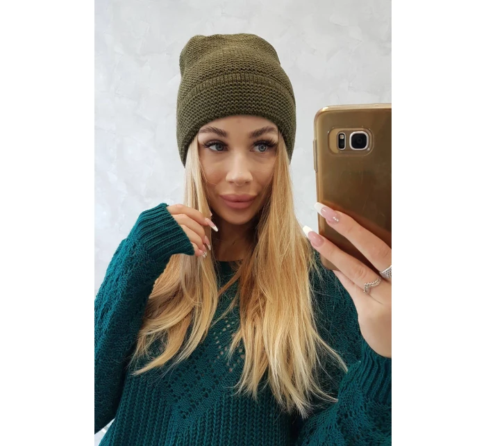 model 18750025 khaki čepice z mohéru - K-Fashion model 18750025 khaki čepice z mohéru - K-Fashion