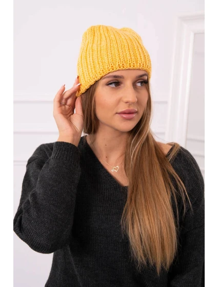 Dámská hořčicová čepice Rebeka model 21798555 - K-Fashion Dámská hořčicová čepice Rebeka model 21798555 - K-Fashion