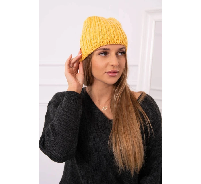 Dámská hořčicová čepice Rebeka model 21798555 - K-Fashion Dámská hořčicová čepice Rebeka model 21798555 - K-Fashion