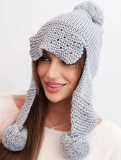 Dámská zimní čepice s kšiltem a  světle šedá model 21783027 - K-Fashion