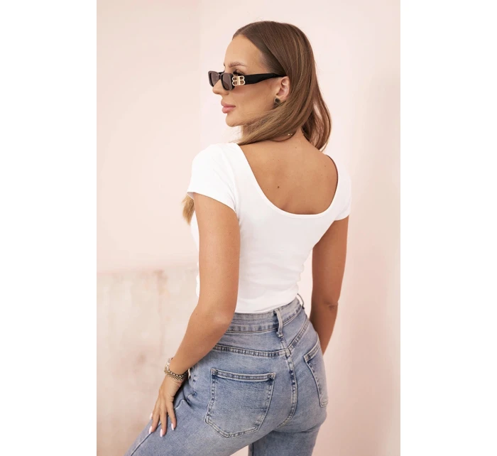 Dámská klasická bavlněná blůza s krátkým rukávem modrá