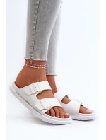 Lehké Pěnové Dámské Žabky S Sponami Big Star NN274A751 Bílé Lehké Pěnové Dámské Žabky S Sponami Big Star NN274A751 Bílé