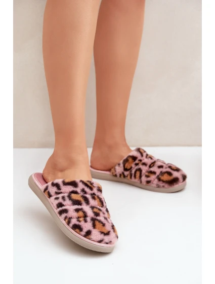 Dámské Kožené Pantofle Leopard Inblu EK000008 Růžové