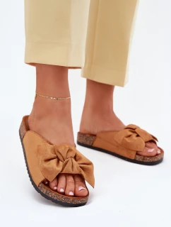 Dámské Pantofle Na Korkové Podešvi S Mašlí Camel model 21701469 - Boto