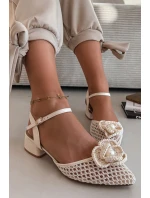 Dámské sandály na klínku s ozdobným detailem světle béžové Vionessa