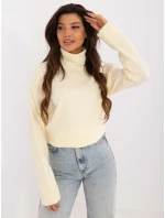 Sweter AT SW jasny żółty model 20459079 - FPrice Sweter AT SW jasny żółty model 20459079 - FPrice