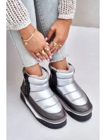 Nízké sněhule na silné podrážce D.Franklin Stříbrné Nízké sněhule na silné podrážce D.Franklin Stříbrné