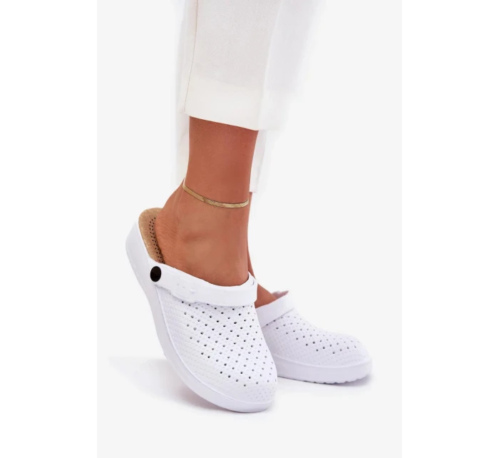 Dámské pěnové pantofle typu clogs Faylina – bílé