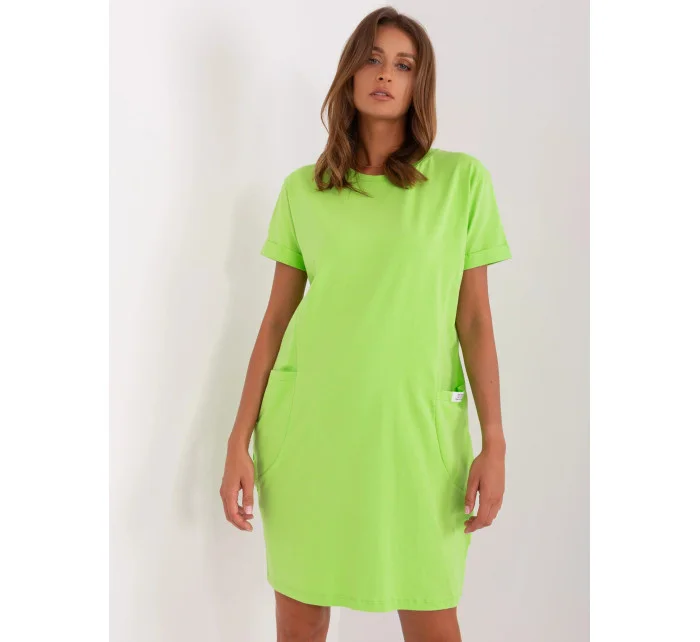 Dámské šaty 8724 šaty.12 hráškově zelené - FPrice