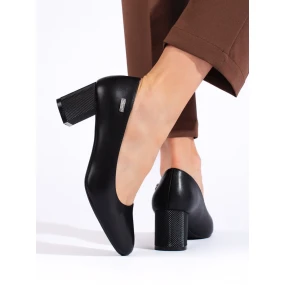 Luxusní černé lodičky dámské na širokém podpatku Luxusní černé lodičky dámské na širokém podpatku