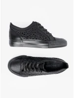 Módní dámské tenisky černé na klínku Módní dámské tenisky černé na klínku