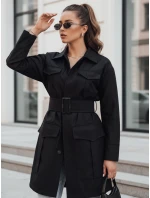 VERMONT dámský přechodový kabát s vázáním černý FashionStreet NY0582