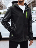 Pánská softshellová bunda s kapucí černá FashionStreet TX4464 Pánská softshellová bunda s kapucí černá FashionStreet TX4464