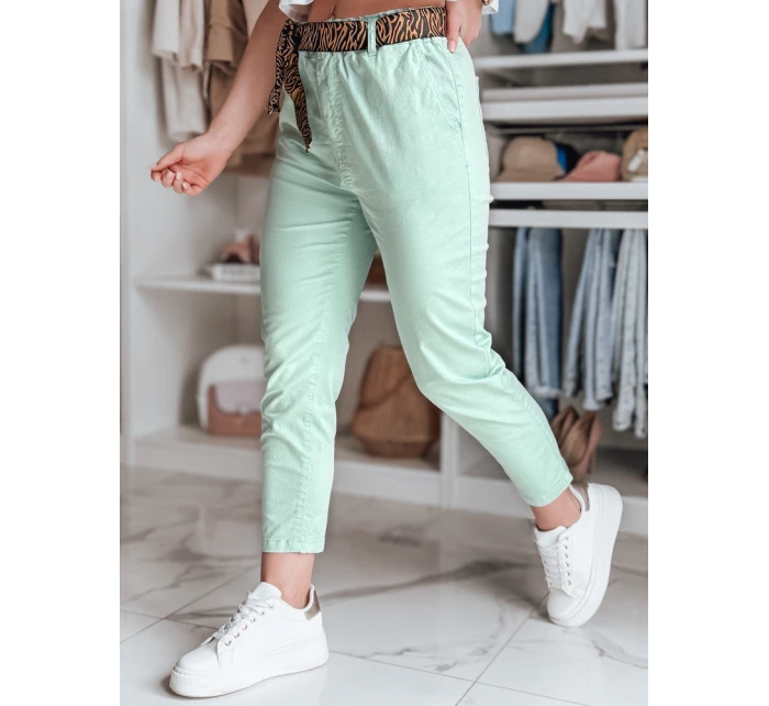 Dámské kalhoty s páskem MADELINA mint FashionStreet UY2624