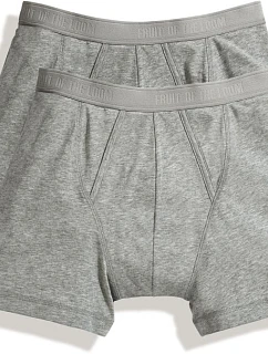 Fruit of the Loom Classic Boxer 2-Pack Pánské boxerky, balení po 2 ks 16.7026 light grey marl/light grey mar
