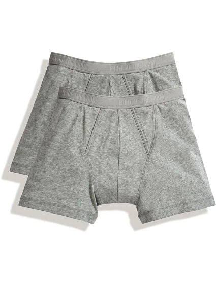 Fruit of the Loom Classic Boxer 2-Pack Pánské boxerky, balení po 2 ks 16.7026 light grey marl/light grey mar Fruit of the Loom Classic Boxer 2-Pack Pánské boxerky, balení po 2 ks 16.7026 light grey marl/light grey mar