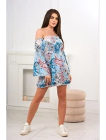 Španělské květinové šaty v mátové barvě Španělské květinové šaty v mátové barvě