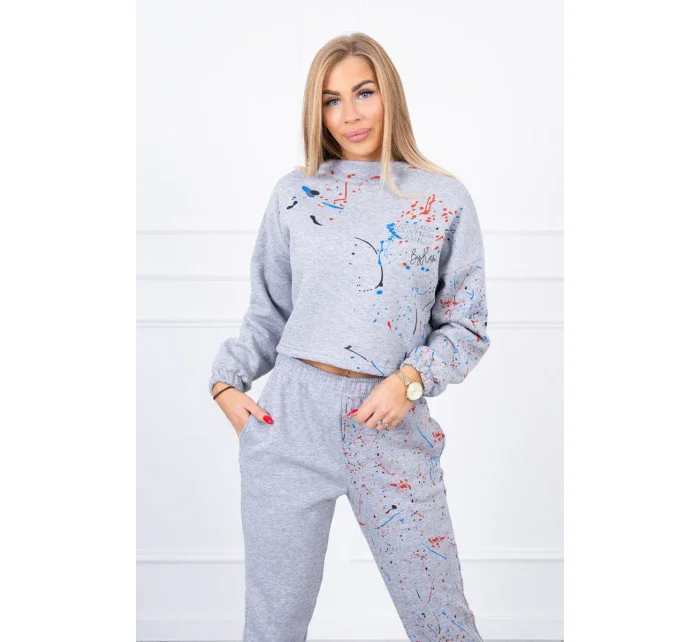 Izolovaná sada s barevným potiskem šedá