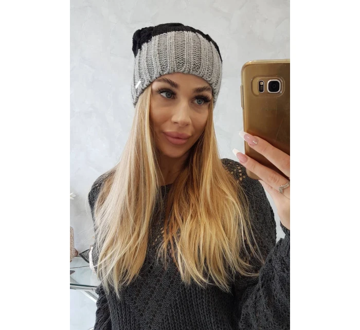 Paris fleecová čepice K212 černá+šedá