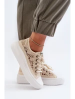 Dámské krajkové tenisky model 21655690 Beige - Lee Cooper