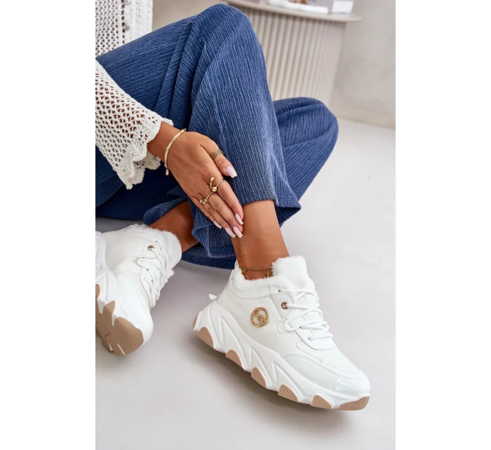 Dámské Sportovní Boty Na Šněrování Zateplené Na Platformě Bílé Verioras Dámské Sportovní Boty Na Šněrování Zateplené Na Platformě Bílé Verioras