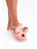 Dámské Plyšové Pantofle S Motivem Sobů Růžové Sennalith Dámské Plyšové Pantofle S Motivem Sobů Růžové Sennalith