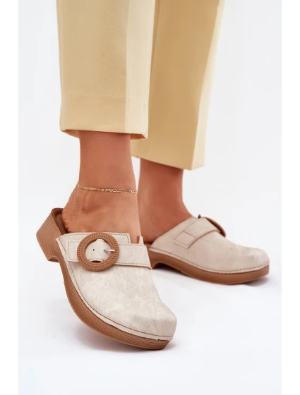 Dámské Pantofle S Přezkou Inblu Béžové TF000001 Dámské Pantofle S Přezkou Inblu Béžové TF000001