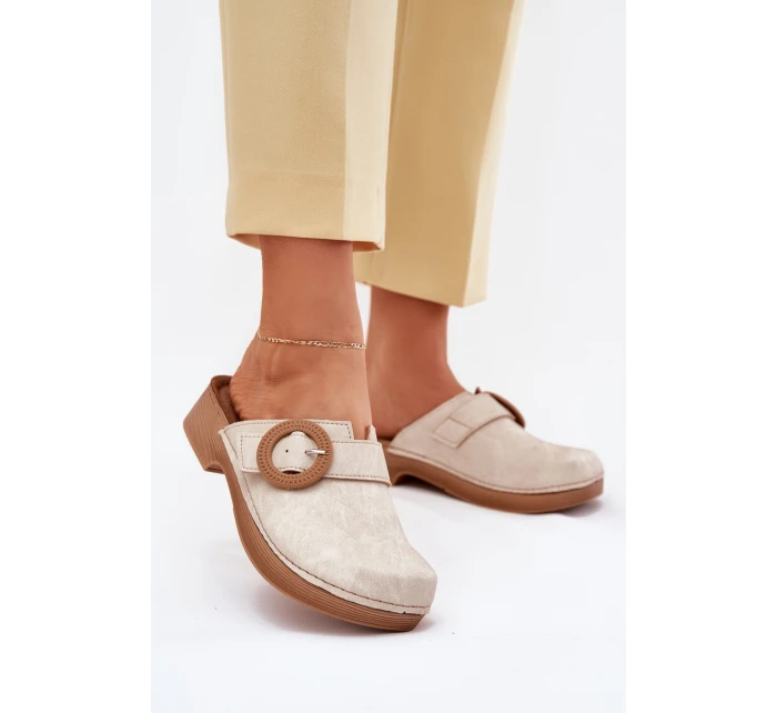 Dámské Pantofle S Přezkou Inblu Béžové TF000001 Dámské Pantofle S Přezkou Inblu Béžové TF000001