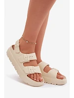 Dámské pěnové sandály na platformě Big Star model 22100692 světle béžové - Big Star Shoes