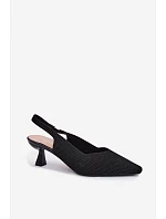 Materiálové sandály na podpatku  Černé model 22200060 - Boto