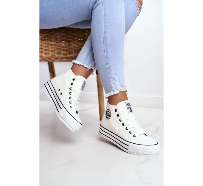 Dámské vysoké tenisky Big Star - bílé Dámské vysoké tenisky Big Star - bílé