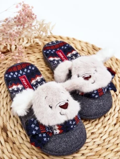 Dětské pantofle se silnou podrážkou s medvídkem Grey Dasca