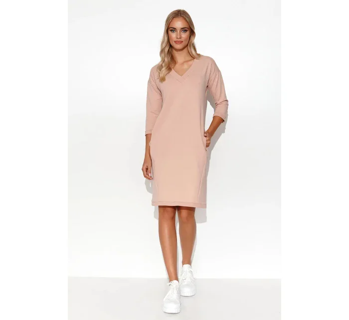 Denní teplákové šaty model 21095310 béžové - Makadamia