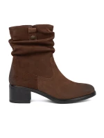 Moderní kotníčkové boty dámské hnědé Obcas Moderní kotníčkové boty dámské hnědé Obcas