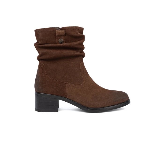 Moderní kotníčkové boty dámské hnědé Obcas Moderní kotníčkové boty dámské hnědé Obcas