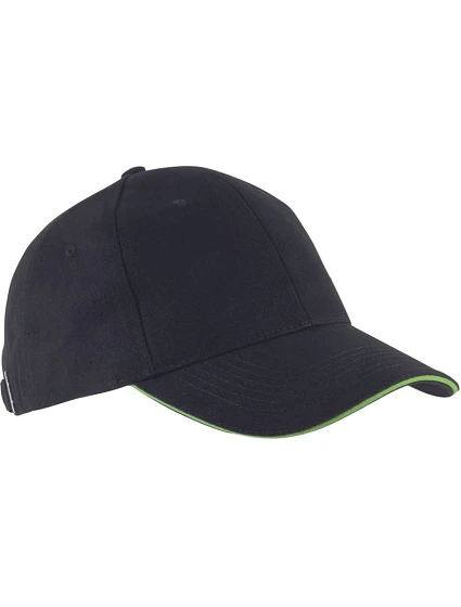 K-up KP 011 6 Panelová sandwich kšiltovka "Orlando" 20.0011 black/lime K-up KP 011 6 Panelová sandwich kšiltovka "Orlando" 20.0011 black/lime