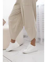 Bavlněný komplet halenka + kalhoty béžový Bavlněný komplet halenka + kalhoty béžový