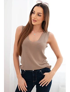 Dámská viskózová halenka bez rukávů s výstřihem do V fango