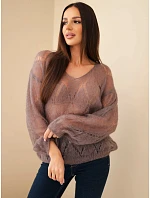 Dámský svetr z 80 % z s výstřihem do V fango model 22358345 - K-Fashion Dámský svetr z 80 % z s výstřihem do V fango model 22358345 - K-Fashion