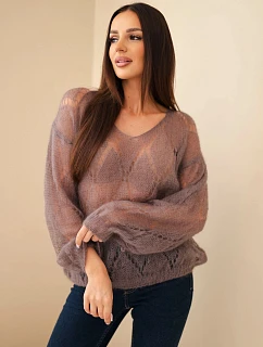 Dámský svetr z 80 % z  s výstřihem do V fango model 22358345 - K-Fashion